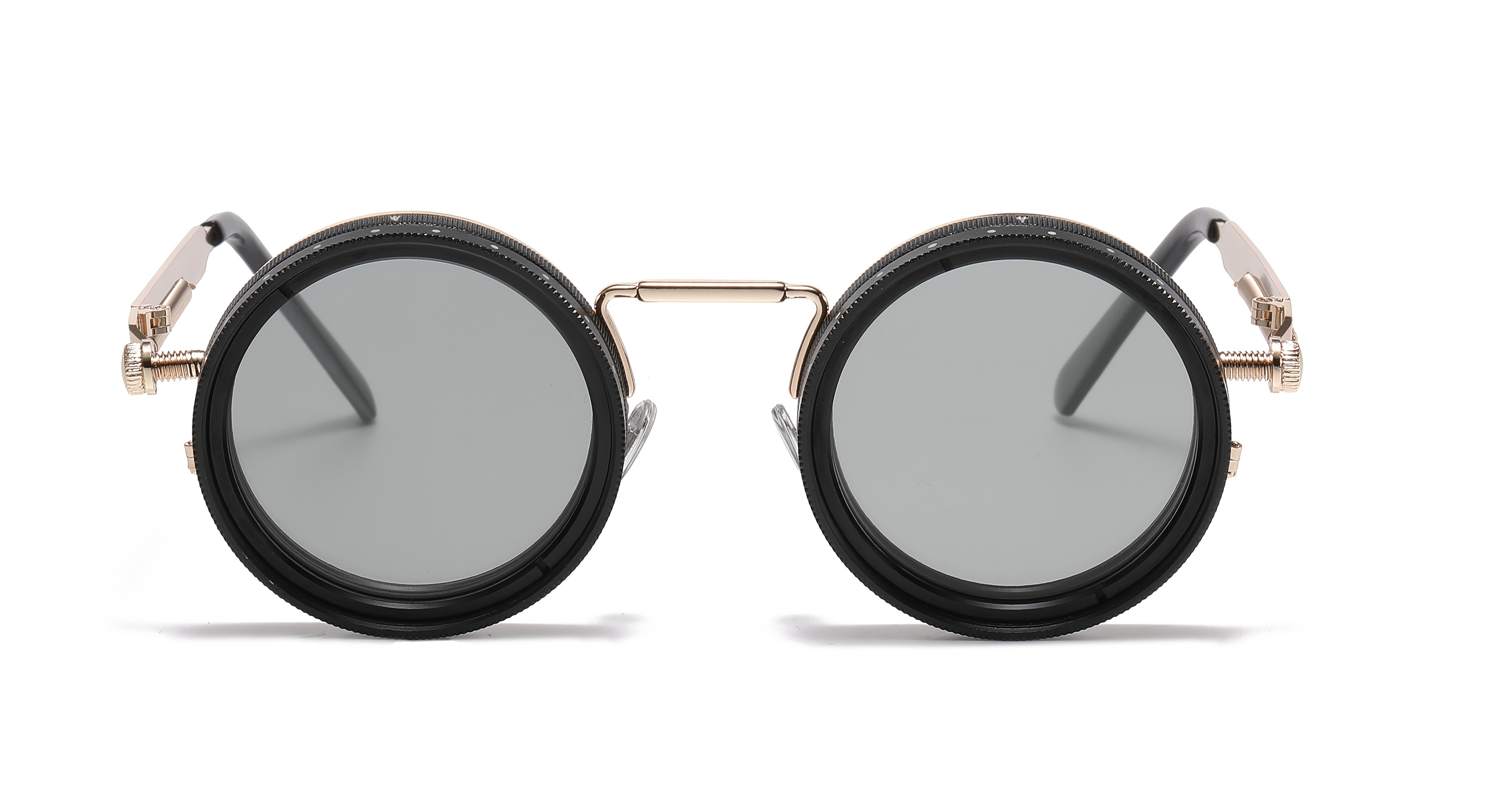 Fashion glasses with adjustable light, suitable for various scenes, retro punk party, festival, suitable for both men and women. Easter, graduation season, Halloween, Christmas. Aluminum-magnesium lens, alloy frame, case, lens cloth.
