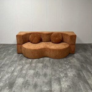 Compressed Sofa Bed with Tatami Floor - Orange Folding Recliner for Small Apartments, Living Room & Bedroom - Contemporary Design, Memory Foam & Chenille Upholstery, Split-Back Support, No Assembly Required, Convertible Sofa Bed, Nonsymmetric Design, Soft Cushioned Seating