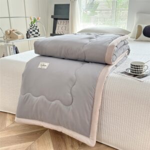 Ultra-Soft Lightweight All-Season Comforter - 100% Polyester, Machine Washable, Breathable & Light Beige-Friendly, Contemporary Style with Fantasy Pattern & Applique Trim for Bedroom, Sofa, Camping, Travel, Sofa Throw, Stylish Bedding, Microfiber Filling