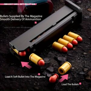 Golden Desert Eagle Toy Pistol, Automatic Ejection No Power Required Silvery Handgun Toy, Role-Playing Props, Soldier Pretend Play Outdoor Gun