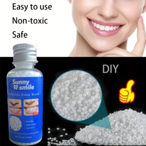 DIY Moldable Teeth Beads Kit | Food-Grade Safe DIY Dentures for Gaps | Instant Temporary Dentures with Tools, Easy Home Shaping | Halloween and Party Decorations | Suitable for Cosplay Props | Natural Smile Appearance