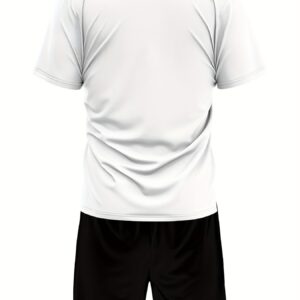 Men'S Fashion Round Neck Short Sleeve Set, Popular T-Shirt Top and Shorts in Europe and America, Spanish Style Outfit