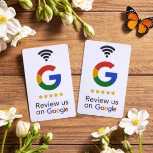 N Tag215 NFC Card, Supports Google Reviews, with NFC Tag- 13.56MHz, PVC Material, 504 Bytes Memory, - Suitable for Businesses and Office - Display Reviews and Promote Social Media - Ideal Gift for Entrepreneurs and Marketing People