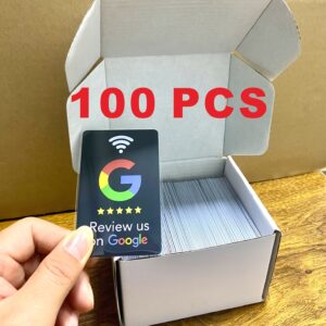 N Tag215 NFC Card, Supports Google Reviews, with NFC Tag- 13.56MHz, PVC Material, 504 Bytes Memory, - Suitable for Businesses and Office - Display Reviews and Promote Social Media - Ideal Gift for Entrepreneurs and Marketing People