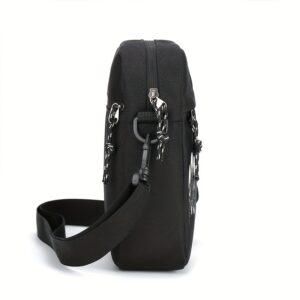 Calvin Boys' Lightweight Oxford Crossbody Bag with Adjustable Strap - Black Casual School Bag for Daily Commute & Travel, Crossbody Purse, Secure Zipper Closure, Polyester Lined Interior