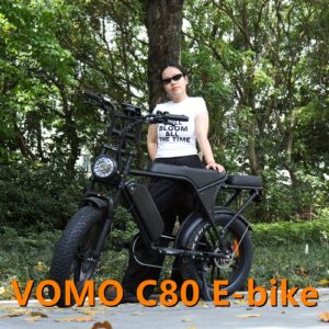 EU Hot-Selling C80 20-Inch Electric Bicycle 48V15Ah Lithium Battery Dual Disc Brakes 7 Speeds Front Shock Absorber Anti-Theft Alarm Fat Tire Off-Road Commuting Snow Outdoor Black And Brown 150Kg Load 40-60Km Range