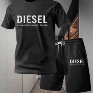 Men'S New Daily Comfortable Two-Piece Set, Including Short-Sleeved Shirt And Shorts, Perfect Choice