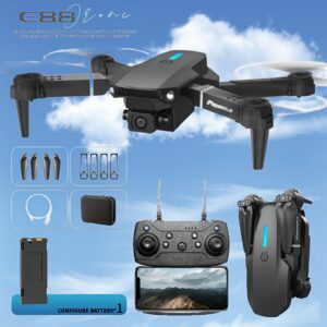 E88 Dual-Camera Drone - Supports Wi-Fi, App Control, Suitable for Outdoor Use, Ideal for Beginners with Altitude Hold, USB Charging, Long Battery Life - Perfect Gift - Dual-Camera, Foldable Remote-Controlled Quadcopter with Altitude Hold, Remote Control Toy, Budget-Friendly Drone for Indoor And Outdoor Use, Holiday Gift.