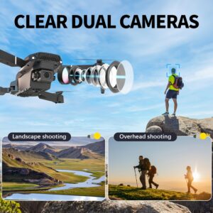 E88 Dual-Camera Drone - Supports Wi-Fi, App Control, Suitable for Outdoor Use, Ideal for Beginners with Altitude Hold, USB Charging, Long Battery Life - Perfect Gift - Dual-Camera, Foldable Remote-Controlled Quadcopter with Altitude Hold, Remote Control Toy, Budget-Friendly Drone for Indoor And Outdoor Use, Holiday Gift.