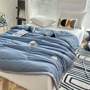 Ultra-Soft Lightweight All-Season Comforter - 100% Polyester, Machine Washable, Breathable & Light Beige-Friendly, Contemporary Style with Fantasy Pattern & Applique Trim for Bedroom, Sofa, Camping, Travel, Sofa Throw, Stylish Bedding, Microfiber Filling