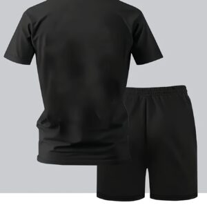 Men'S Fashion Round Neck Short Sleeve Set, Popular T-Shirt Top and Shorts in Europe and America, Spanish Style Outfit
