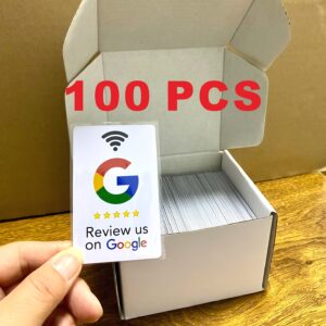 N Tag215 NFC Card, Supports Google Reviews, with NFC Tag- 13.56MHz, PVC Material, 504 Bytes Memory, - Suitable for Businesses and Office - Display Reviews and Promote Social Media - Ideal Gift for Entrepreneurs and Marketing People