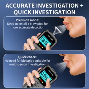 New Model High-Precision Portable Breathalyzer with 8-Core Sensor & Voice Alerts - Instant BAC Results, Digital LCD Display, Compact Alcohol Tester for Drivers, Car, Travel, Home Safety (AAA Battery Powered), Travel Safety Gadget, Professionalgrade Device, Durable Plastic Casing