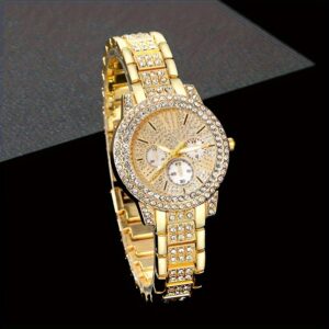 7pcs Women's Watch Set - Stylish Casual Quartz Wristwatch with Necklace, Bracelet, Ring, and Earrings Jewelry Set, Ideal for Birthday, Christmas, and New Year Gifts