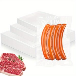 200pcs Food Vacuum Storage Bags with Manual Sealer - Durable Plastic Freshness Preservation Bags for Meat, Vegetables, Leftovers - Space-Saving Kitchen & Fridge Organization Essentials, Food Storage