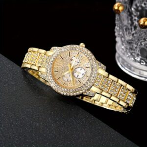 7pcs Women's Watch Set - Stylish Casual Quartz Wristwatch with Necklace, Bracelet, Ring, and Earrings Jewelry Set, Ideal for Birthday, Christmas, and New Year Gifts