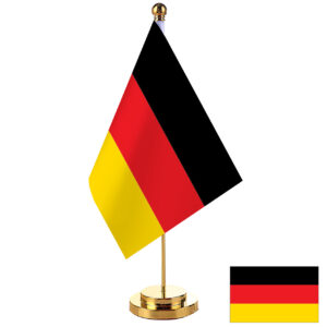 1pc, Germany National Table Flag, 14*21cm(5*8in), Black / White / Golden / Silvery Plastic Base, One-side Print, True Color, for Party, Activities, Business, Bar, School, Office, Sports Events, Festival, Patriotism, Decoration
