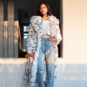 Retro Leopard Faux Fur Long Coats Women Winter Warm Thicken Open Coat Female Casual Loose Elegant Chic Street Outwear