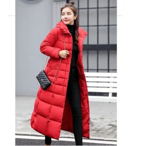Long Down Cotton Parkas Coat Female New Winter Over Knee Loose Large Fur Collar Hooded Warm Thick Parkas Women Padded Overcoat