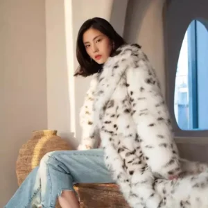 Retro Leopard Faux Fur Long Coats Women Winter Warm Thicken Open Coat Female Casual Loose Elegant Chic Street Outwear