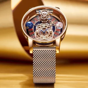 Pindu Hemelse Aarde Roulette Horloge Transparante Kast Ontwerp Heren Quartz Polshorloge Tijdaanpassing Jacob Relogio P6570