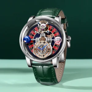 Pindu Hemelse Aarde Roulette Horloge Transparante Kast Ontwerp Heren Quartz Polshorloge Tijdaanpassing Jacob Relogio P6570