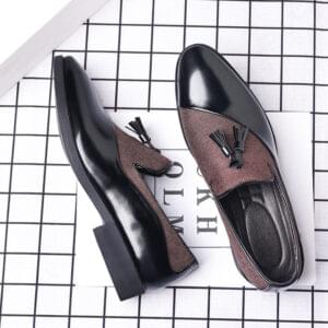 Leather shoes for men, business formal, plus size fit, trendy and casual shoes, Korean version, versatile and trendy, British style