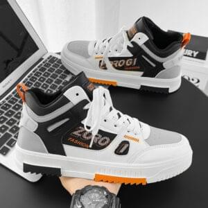Shoes for men, trendy shoes for high school students, casual board shoes for men, versatile shoes for men, mid top sports, white shoes