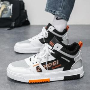 Shoes for men, trendy shoes for high school students, casual board shoes for men, versatile shoes for men, mid top sports, white shoes