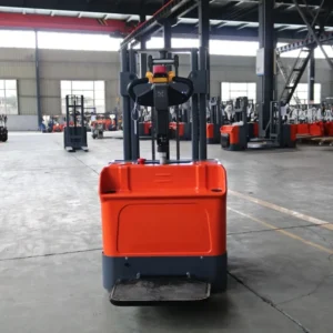 Fully Electric Walkie Stacker 1.5t 2t Power Drive and Lift Electric Stacker Stand on Forklift Adjustable Fork Material Lifting