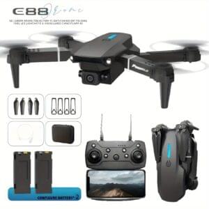 E88 Dual-Camera Drone - Supports Wi-Fi, App Control, Suitable for Outdoor Use, Ideal for Beginners with Altitude Hold, USB Charging, Long Battery Life - Perfect Gift - Dual-Camera, Foldable Remote-Controlled Quadcopter with Altitude Hold, Remote Control Toy, Budget-Friendly Drone for Indoor And Outdoor Use, Holiday Gift.