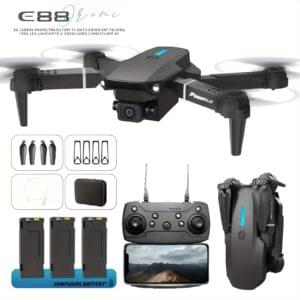 E88 Dual-Camera Drone - Supports Wi-Fi, App Control, Suitable for Outdoor Use, Ideal for Beginners with Altitude Hold, USB Charging, Long Battery Life - Perfect Gift - Dual-Camera, Foldable Remote-Controlled Quadcopter with Altitude Hold, Remote Control Toy, Budget-Friendly Drone for Indoor And Outdoor Use, Holiday Gift.