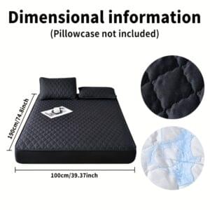 Ultra-Soft Thickened Mattress Protector with Water-Resistant Feature - Solid Color Checkered Pattern Bedding, Polyester Breathable Material, Suitable for Hotel Rooms and Bedrooms, Machine Washable, Does Not Include Duvet or Pillow Inserts, Mattress Protection | Checkered Pattern | Breathable Polyeste