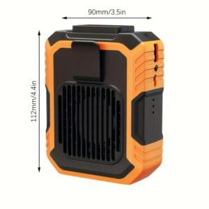 Waist Fan, USB Rechargeable Three-in-One Multifunctional Electric Fan for Blowing Air, Lighting, Power Supply, Silent and Fast Cooling Wind Fan with Hanging Rope, Three-Speed Adjustable Wearable Waist Fan, Used as Travel Outdoor Fan