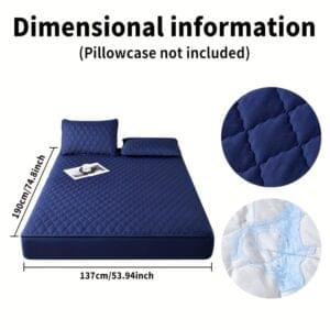 Ultra-Soft Thickened Mattress Protector with Water-Resistant Feature - Solid Color Checkered Pattern Bedding, Polyester Breathable Material, Suitable for Hotel Rooms and Bedrooms, Machine Washable, Does Not Include Duvet or Pillow Inserts, Mattress Protection | Checkered Pattern | Breathable Polyeste