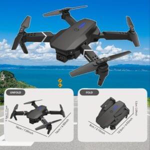 E88 Dual-Camera Drone - Supports Wi-Fi, App Control, Suitable for Outdoor Use, Ideal for Beginners with Altitude Hold, USB Charging, Long Battery Life - Perfect Gift - Dual-Camera, Foldable Remote-Controlled Quadcopter with Altitude Hold, Remote Control Toy, Budget-Friendly Drone for Indoor And Outdoor Use, Holiday Gift.