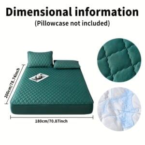 Ultra-Soft Thickened Mattress Protector with Water-Resistant Feature - Solid Color Checkered Pattern Bedding, Polyester Breathable Material, Suitable for Hotel Rooms and Bedrooms, Machine Washable, Does Not Include Duvet or Pillow Inserts, Mattress Protection | Checkered Pattern | Breathable Polyeste