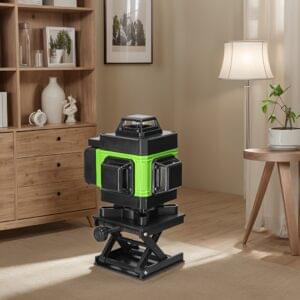 Lixada Multifunctional 4D 16 Line Laser Level 3° Self-Leveling Machine USB Rechargeable Lithium Battery Leveling Tool With Vertical Horizontal Tilt Line All-round Ground Wall Sticker Line Optional Alloy Extension Bar Tripod Stand For House Renovation