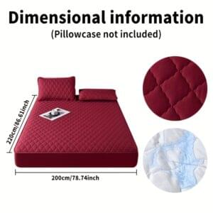 Ultra-Soft Thickened Mattress Protector with Water-Resistant Feature - Solid Color Checkered Pattern Bedding, Polyester Breathable Material, Suitable for Hotel Rooms and Bedrooms, Machine Washable, Does Not Include Duvet or Pillow Inserts, Mattress Protection | Checkered Pattern | Breathable Polyeste