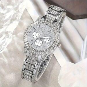 7pcs Women's Watch Set - Stylish Casual Quartz Wristwatch with Necklace, Bracelet, Ring, and Earrings Jewelry Set, Ideal for Birthday, Christmas, and New Year Gifts