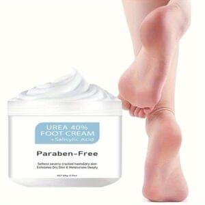 Firmoyo Urea Moisturizing Foot Cream with Salicylic Acid - Deeply Hydrates Dry, Cracked Feet - Hypoallergenic Formula with Vitamin C & Aloe Vera - Softens Hardened Light Beige - Alcohol-Free, Paraben-Free - Ideal for Men & Women, 60g, Foot Care Cream, Skincare Essential, Sleek Tub Design, Alcoholfree Skincare