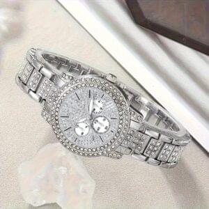 7pcs Women's Watch Set - Stylish Casual Quartz Wristwatch with Necklace, Bracelet, Ring, and Earrings Jewelry Set, Ideal for Birthday, Christmas, and New Year Gifts